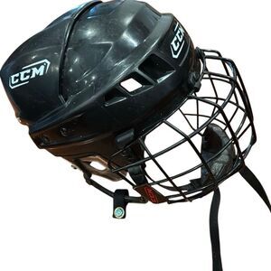 CCM HTV09 Ice Hockey Helmet w/ Full Cage – Medium (54-58 cm) Black